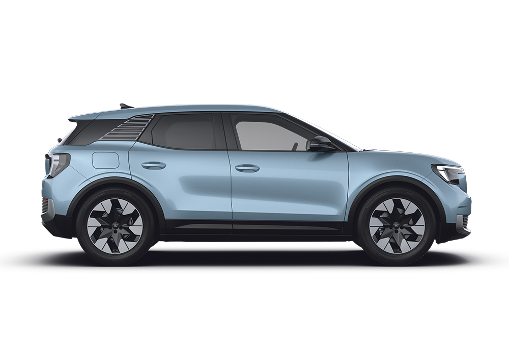 Blå Ford Explorer, en del av sortimentet av Ford-familiebiler.